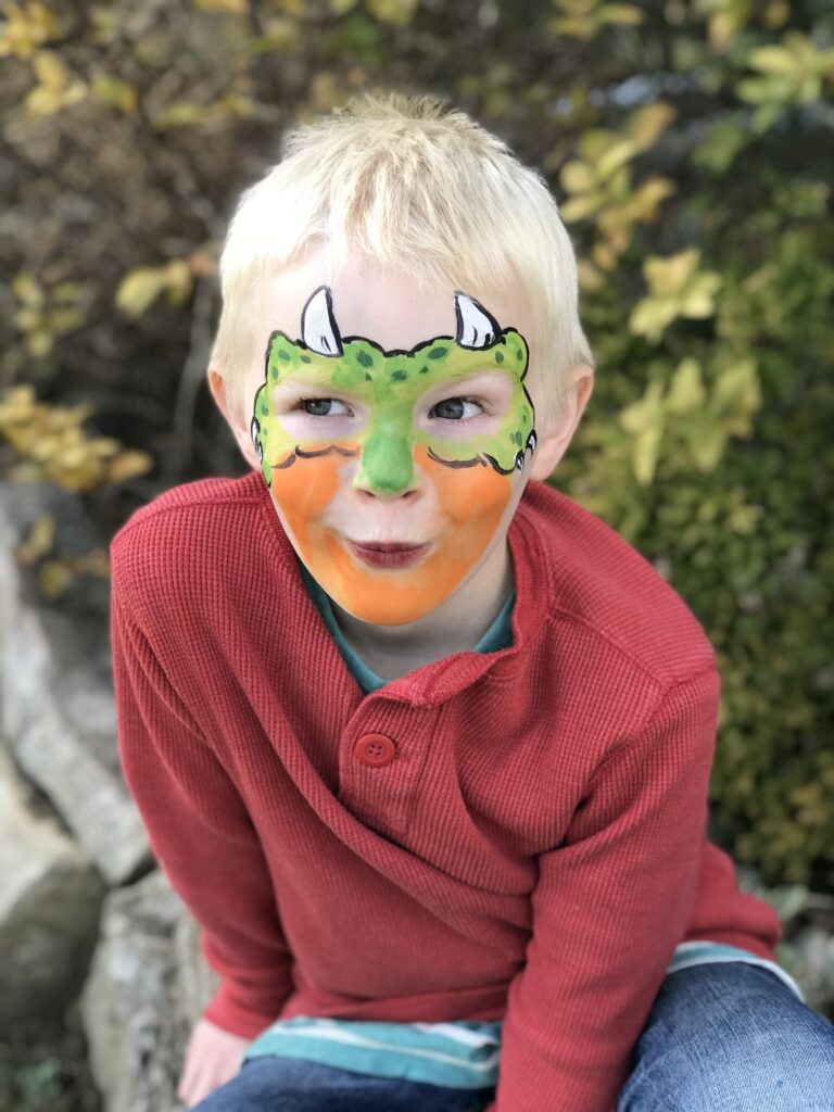 boy with a painted face