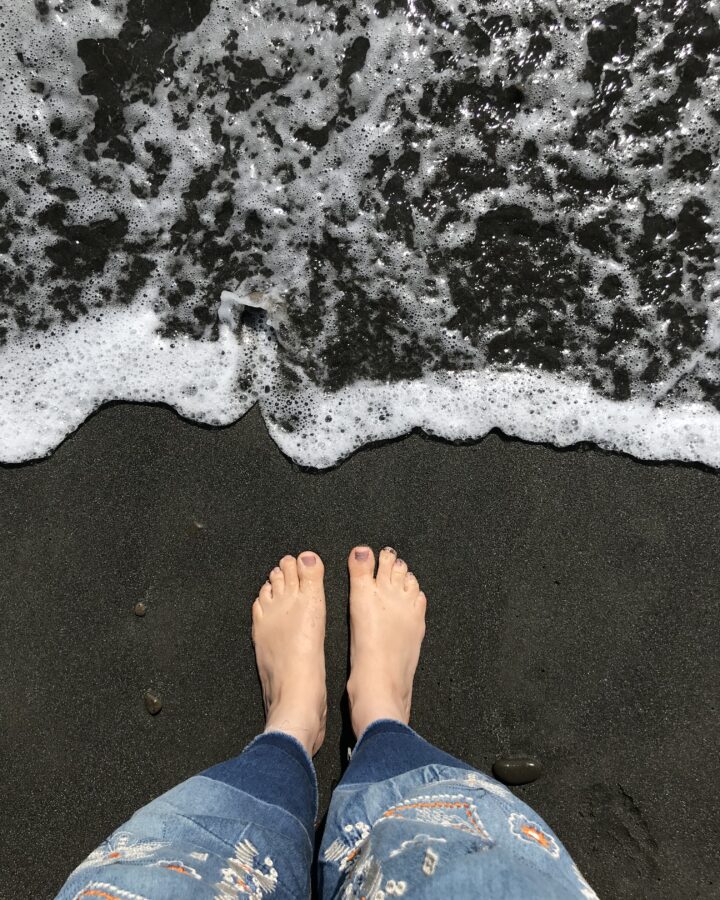 feet by the waves