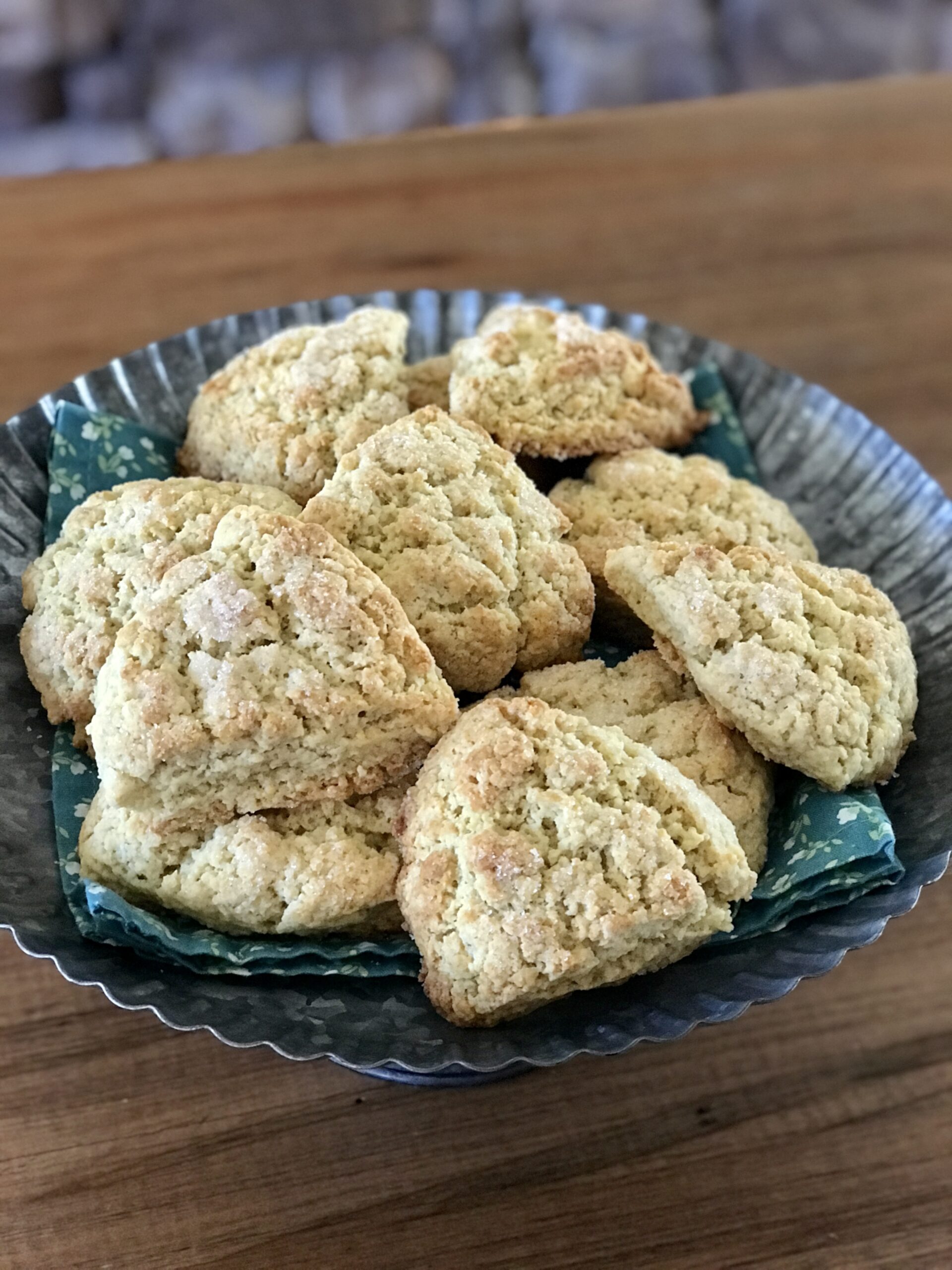 a plate of baked tea party scones