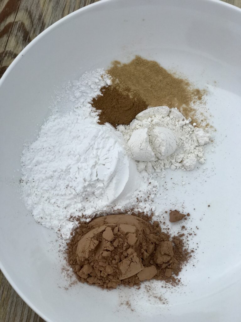 face powder ingredients in a bowl