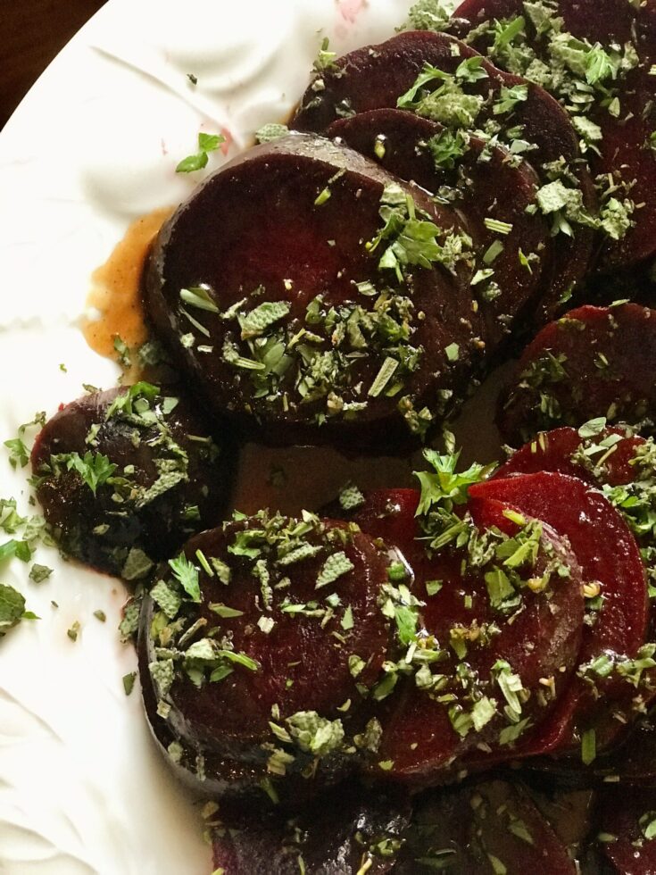Roasted Beets with Balsamic Glaze & Fresh Herbs