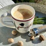 a mug of homemade eggnog