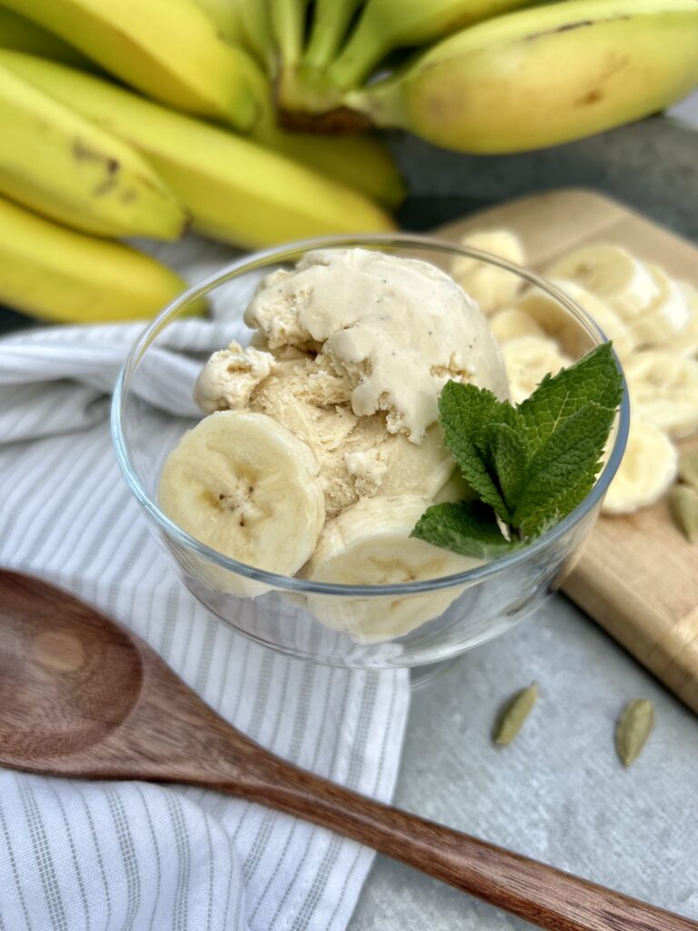 Banana Cardamom Ice Cream - Seasoned with Joy