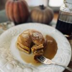 pumpkin pancakes with a bite out