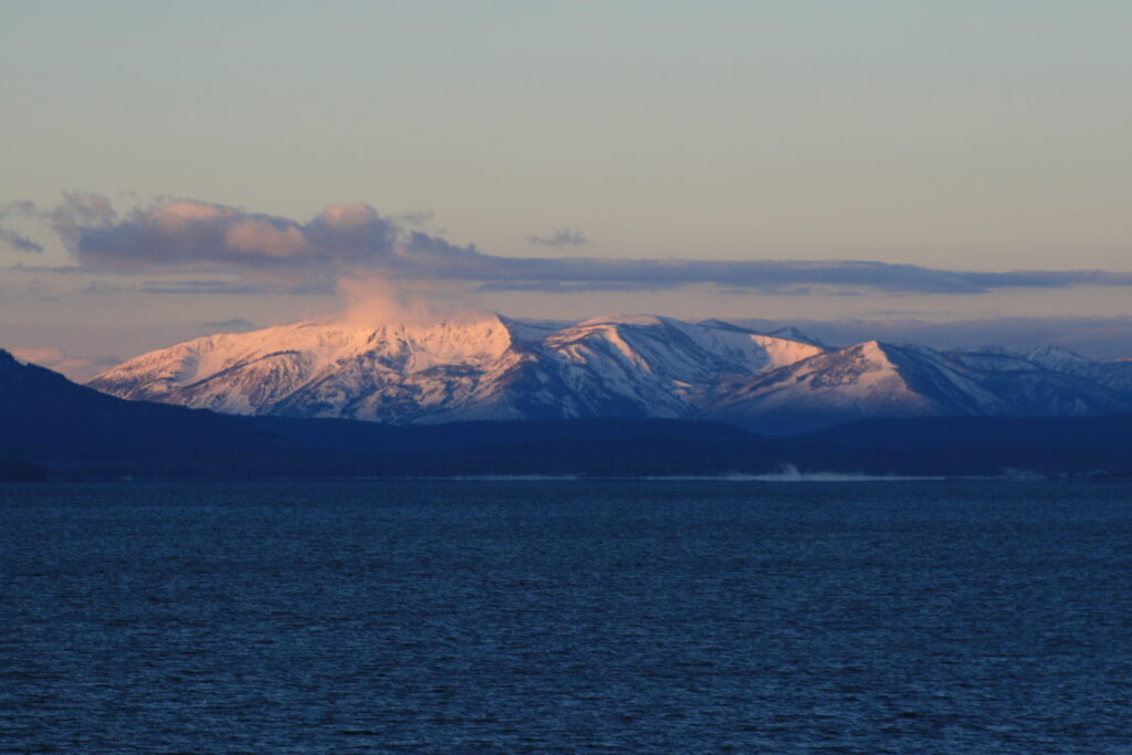 mountain at sunrise in Yellowstone Park
